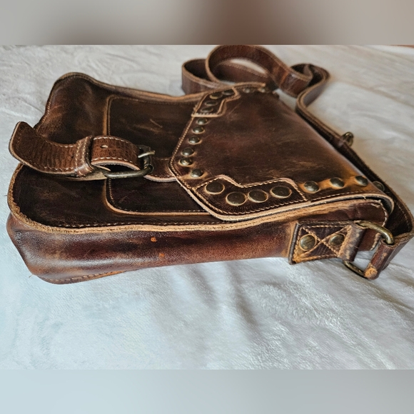 BED|STU RARE CROSSBODY LEATHER HANDBAG RUSTIC BROWN STUDDED SUMMERLAND LIKE NEW - Picture 8 of 16